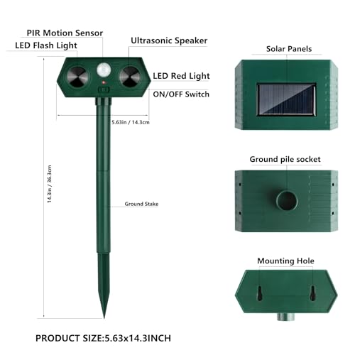 image for SAILHOME 2 Pack 2026 Ultrasonic Animal Repellent Outdoor Cat Repellent