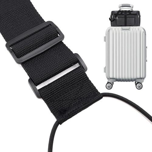Image of 2pc Luggage Strap, Nylon Backpack Bag Straps for Luggage Travel Suitcase Elastic Bungee Strap Adjustable Suitcase Belt Stylish Luggage Strap for Carry on Bag Practical Travel Accessories