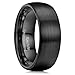 King Will TYRE 8mm Black Brushed Matte Finish Tungsten Carbide Ring Domed Engagement Wedding Band Comfort Fit(8.5)