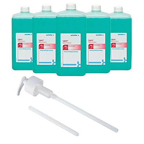 5 x 1000 ml Eurofl. Schulke S&M® lozione detergente lozione per sapone liquido + pompa dosatrice