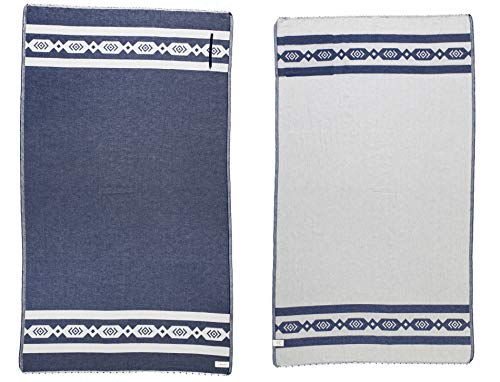 Preisvergleich Produktbild Bersuse 100% Bio-Baumwolle - Acapulco Strandtuch - Marineblau / Natur