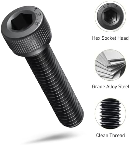 SVLING 810Pcs M3 Screws Assortment Kit,Hex Socket Head Cap Screws Bolts Nuts Washer Set,12.9 Grade Alloy Steel,Black Oxide M3 x 6/8/10/12/16/20/25/30mm,for 3D Printer,DIY Project