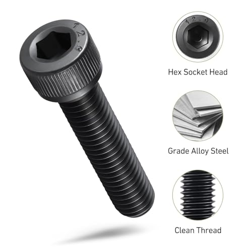 SVLING 810Pcs M3 Screws Assortment Kit,Hex Socket Head Cap Screws Bolts Nuts Washer Set,12.9 Grade Alloy Steel,Black Oxide M3 x 6/8/10/12/16/20/25/30mm,for 3D Printer,DIY Project