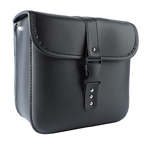 1 par de alforjas para motocicleta, bolsa lateral resistente de cuero PU impermeable para herramientas miniatura 7