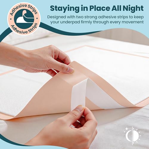 Image of MKISS Extra Large Bed Pads with Adhesive Strips 40 inch x 36 inch 25 Count Super Absorbent Thicker Disposable Underpads Heavy Duty Incontinence Pads for Adults & Senior, Kids, Chucks Pee Pads for Training Pad
