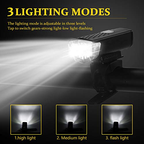 Lanterna para bicicleta à prova d'água USB frontal recarregável LED para bicicleta Lâmpada para cic