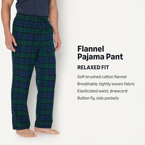 Image of Amazon Essentials Men's 100% Cotton Flannel Sleep Pant, Relaxed Fit Lounge Pants with Elastic Waist and Drawstring