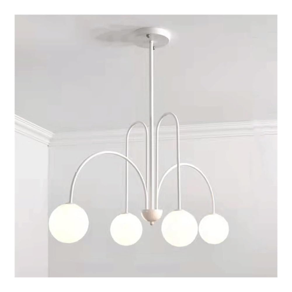 FEITENGDA Modern Globe Glass Pendant Light Brushed Brass Metal Chandelier Adjustable Rods Hanging Ceiling Lighting for Kitchen Bedroom Foyer Living Room Entryway Dining