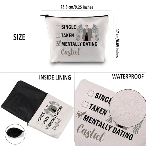 PYOUL Castiel Inspired Gift Mentally Dating Castiel Makeup Bag Castiel Fan Cosmetic Bag TV Show Merch (Mentally Dating Castiel Bag) - Image 3