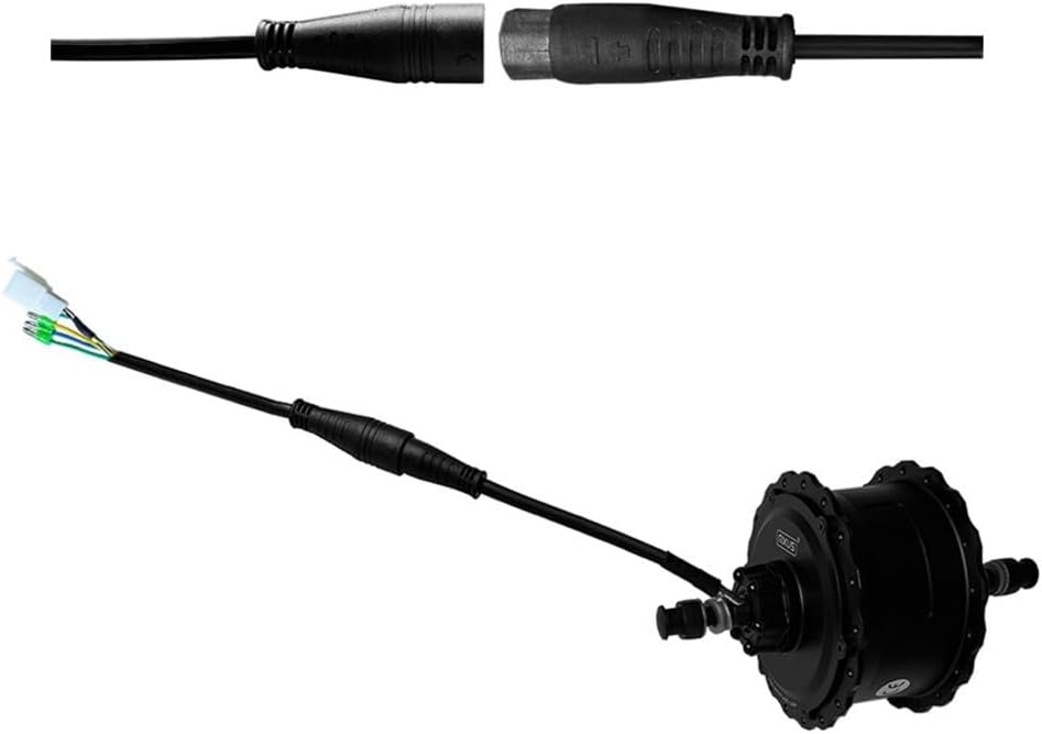 60Cm E-Bike Motor Extension Cable, 9 Pin Female Adapter Extension, Wheel Motor Extension Cable Conversion Kit For Electric Bike Female To Male Wire E-Bike Accessory
