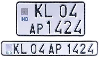 Bike Number Plate – Die Pressed Aluminium Plate, Non-HSRP, No Barcode, Color Radium White, Front 11x2 & Rear 8x4 – Fits Al... Price In India