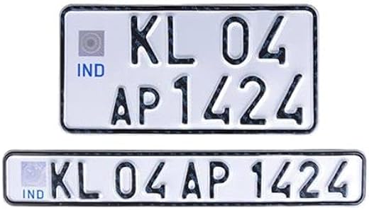 Bike Number Plate – Die Pressed Aluminium Plate, Non-HSRP, No Barcode, Color Radium White, Front 11x2 &amp; Rear 8x4 – Fits Al...