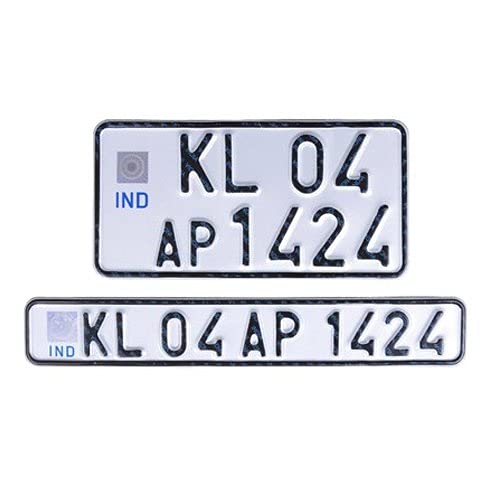 Bike Number Plate – Die Pressed Aluminium Plate, Non-HSRP, No Barcode, Color Radium White, Front 11x2 & Rear 8x4 – Fits All Two Wheelers.