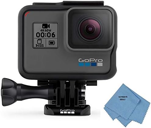 GoPro HERO6 Black — Waterproof Digital Action Camera for Travel with Touch Screen 4K HD Video 12MP Photos + Ultimate Deals Cloth