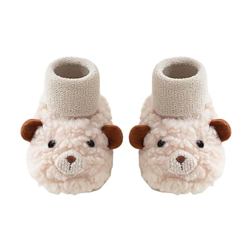 Newborn Cotton Booties Non-Slip Sole for Toddler Boys Girls Infant Winter Warm Fleece Cozy Walking Shoes Socks Shoes