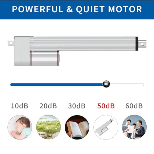 Stroke 300mm 1000N 12 Inch Stroke Linear Actuator 12V High Load 220lbs Linear Motion Actuator, Electric Actuator 0.47"/s Heavy Duty with Mounting Bracket by RRTECHFORU - Image 3