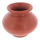 Clay Matki Matka Earthen Pot Terracotta Multipurpose Indian Water Storage Food Curd Hindu Religious Pooja Puja Kalash Lota Round Traditional Mitti Pot (Extra Large with Base)