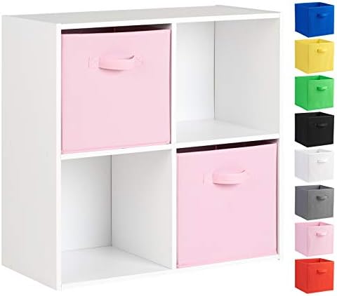 Hartleys White 4 Cube Unit and 2 Storage Drawers - Choice of Colour