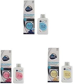 CARE+PROTECT 3 Laundry Scents 100% Pure Essence, Blue Wash + Mousse Rose + Fiori di Talco, Laundry Scenters for Washing Machine, Active Formula Long Lasting, up to 5 weeks, (3x100ml)