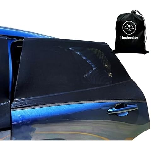 Car Rear Side Window Sunshade-2 Pack,Screen car Camping Trip,Breathable Soft Nylon Sock stly,Double Layer Privacy Protection,Durable Elastic mesh car Covers Universal fit Most(99%)(Max43.5 * 32.5") Cover