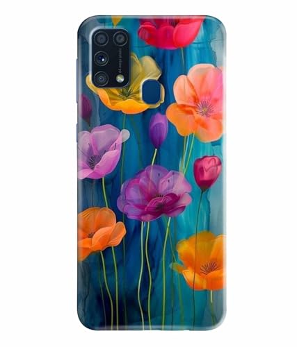 Image of Printed Hard Back Case Cover & Compatible for Samsung Galaxy M31 / Samsung Galaxy M31 Prime | Flower Vector Art (Multicolor) - D1193