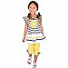 Logobeing Vestidos Ropa Niña Verano Princesa de Bebé 1-8 Años Margarita Flor Camisa a Rayas Y Pantalón Conjunto (Amarillo, 5-6Años)