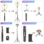 UEGOGO 10'' Ring Light with 72'' Tripod Stand & Phone Holder，38 Color Modes Dimmable LED Ringlight for Live Stream, YouTube,Makeup,TikTok - Image 5