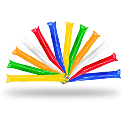 FUN FAN LINE - Pack 100 Pares Aplaudidores Hinchables Reutilizables | Palos Animación Ruidosos para Fiestas, Fútbol y Eventos | Cotillón Deportivo y Celebraciones (Multicolor)