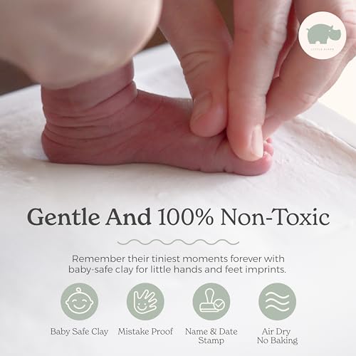 image for Little Hippo Baby Footprint Kit & Keepsake | Baby Handprint Kit | Baby