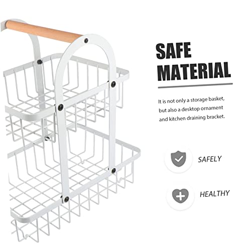 Cesta de hierro calado con acabados duraderos y asa ergonomica para fruta y pan 3