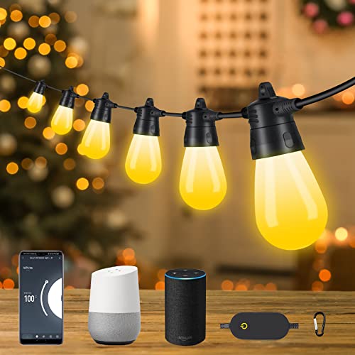 Sovela Smart Outdoor String Lights, 54 Ft Dual Mode App Controlled Led Patio Light, 6 Scene Modes, Ip65 Waterproof And Shatterproof Garden Light With 15 Led Bulbs For Outdoor Bistro Party Decor #TOP2