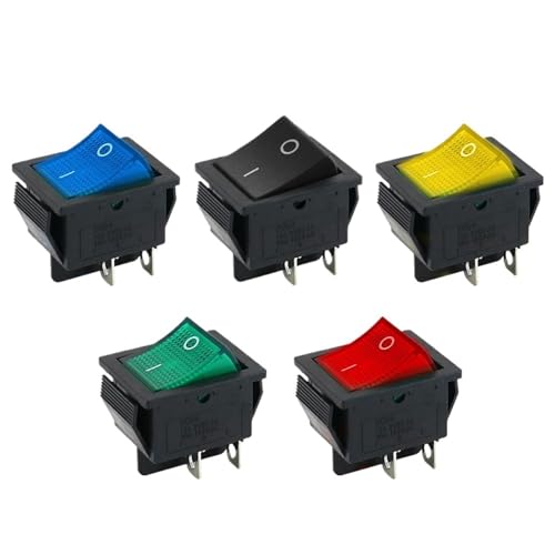 Image of KCD4 Rocker Switch ON-OFF 2 Position 4 Pins /6 Pins Electrical equipment With Light Power Switch 16A 250VAC/ 20A 125V(Black,4 Pin)
