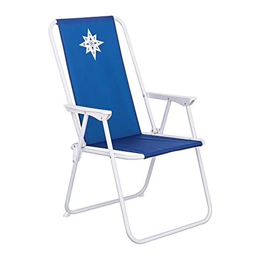 LOLAhome Silla Fija Plegable Hierro/Lona (53x46x88, Azul Marino)