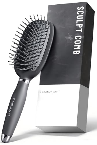 Hair Brush for Men, Detangling and Styling Hairbrush with Flexible Cushion Base & Ball-Tipped...