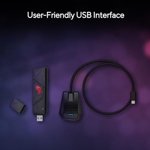 ASUS ROG USB-BE92 Tri-Band BE6500 WiFi 7 USB Adapter, 6GHz Band, Support 4096-QAM, Multi-Link Operation (MLO), Compatible with Type A and C, WPA3 Network Security - image 5