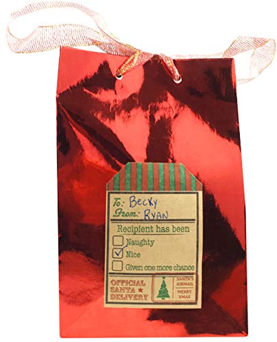 Natural Kraft From Santa Claus Stickers, 2” X 3” Inch Christmas Gift Tags 100 Total Labels #TOP5