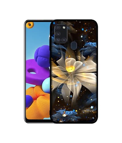 Image of Art Flower Design Premium 2D Printed Metal Back Case Cover for Samsung Galaxy A21S 4G