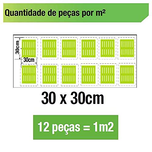 Deck De Madeira Modular 30x30 Cm Réguas 4 Cm Sem Pintura NeonX