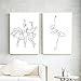 Produktbild FA LEMON Ballerina Print One Line Körperzeichnung Kunst Leinwand Malerei Bild Poster Girl Room Wall Decor-50x70cmx2 Stück kein Rahmen