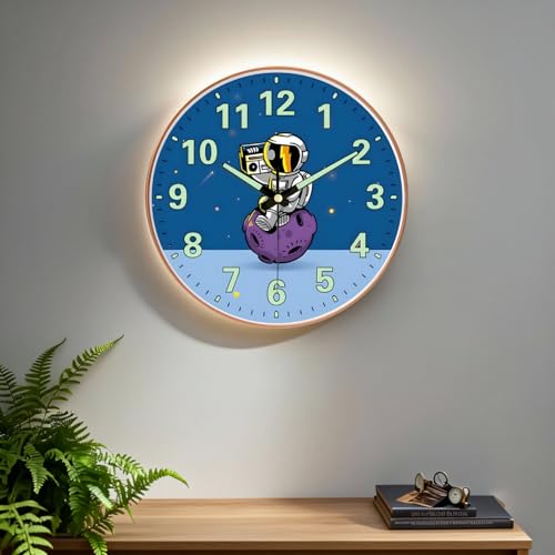 Image of WHISKET - 12 Inch | Luxury Designer Radium Wall Clock with Night Glow Numbers - Silent Analog Clock with Elegant Floral Design for Living Room, Bedroom & Office Decor. (Radium Radio)