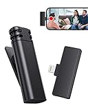 Aiertuon Wireless Lavalier Microphone for iPhone iPad, Professional Lapel Microphones, Plug-Play Cordless Mics Lasts 6H for Video Recording, Live Stream, YouTube, Tiktok - Noise Reduction/Reverb Mode