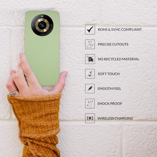 Image of SPRIG Compatible with Realme 11 Pro Premium SilkTone (Liquid Silicone) Back Cover Drop Tested Shock Proof Mobile Case for Men, Women, Boys and Girls with Camera Protection (Mint Green)