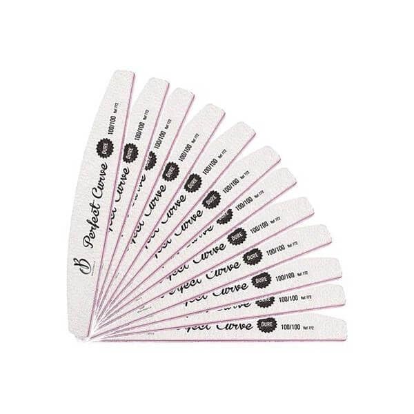 Limes Perfect Curve Dure grain 100/100 rigides pour faux ongles et gels