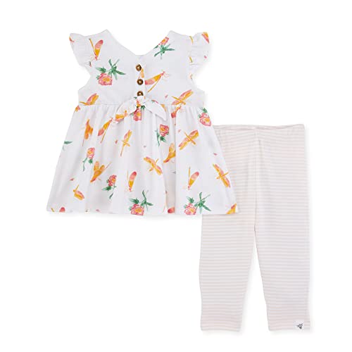 Image of Burt's Bees Baby - Baby Girls Top and Pant Set, Tunic and Leggings Bundle, 100% Organic Cotton