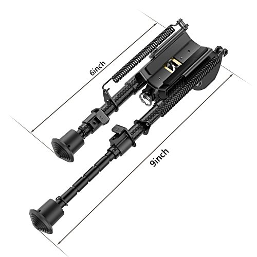 Xaegistac Carbon Fiber 6"- 9" Rifle Bipod With Adapter Picatinny- Carbon Bipod For Hunting&Shooting (Carbon Fiber Bipod With Picatinny Adapter) #TOP3