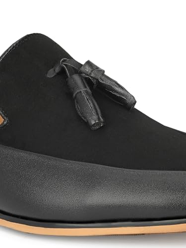 Image of San Frissco Men's Loafers Casual Slip On Leatherette Tassle Velvet Shoes for Daily Use /Soft Cushioned Footbed with TPR Sole /Stylish Trending Lightweight Shoe for Party and Weddings