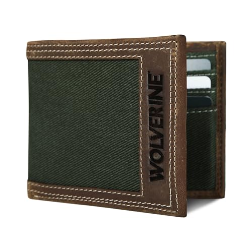 Portefeuille à deux volets Wolverine en toile de haute qualité