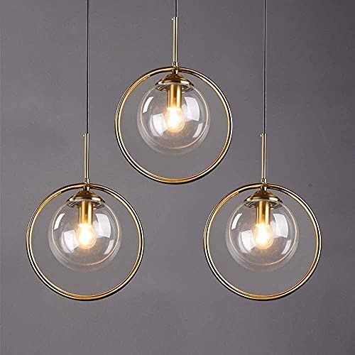 Lámpara colgante E14 esférica de cristal estilo nórdico para cocina y salón 3