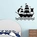 Adesivi Murali Nave Pirata Decorazione Murale Camera Da Letto Per Bambini Decalcomanie Murali In Vinile Adesivi Murali Creativi Rimovibili 29X33Cm