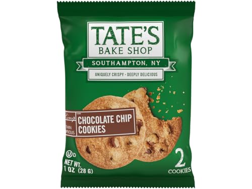 Tate’s Bake Shop Chocolate Chip Cookies, Kosher, 2 Cookies, 1 Ounce (Pack of 8)